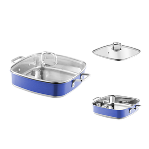 Yapamit quadrato in acciaio inossidabile da 3 pellicche set di pentole stufato cucina stufato
